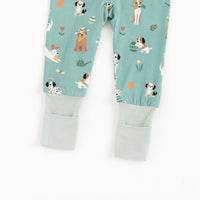 Puppy Egg Hunt (Convertible Zip Footies) - Aquamarine - BIG FRENCHIES