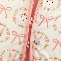 Bows & Bunnies (Convertible Zip Footies) - BIG FRENCHIES