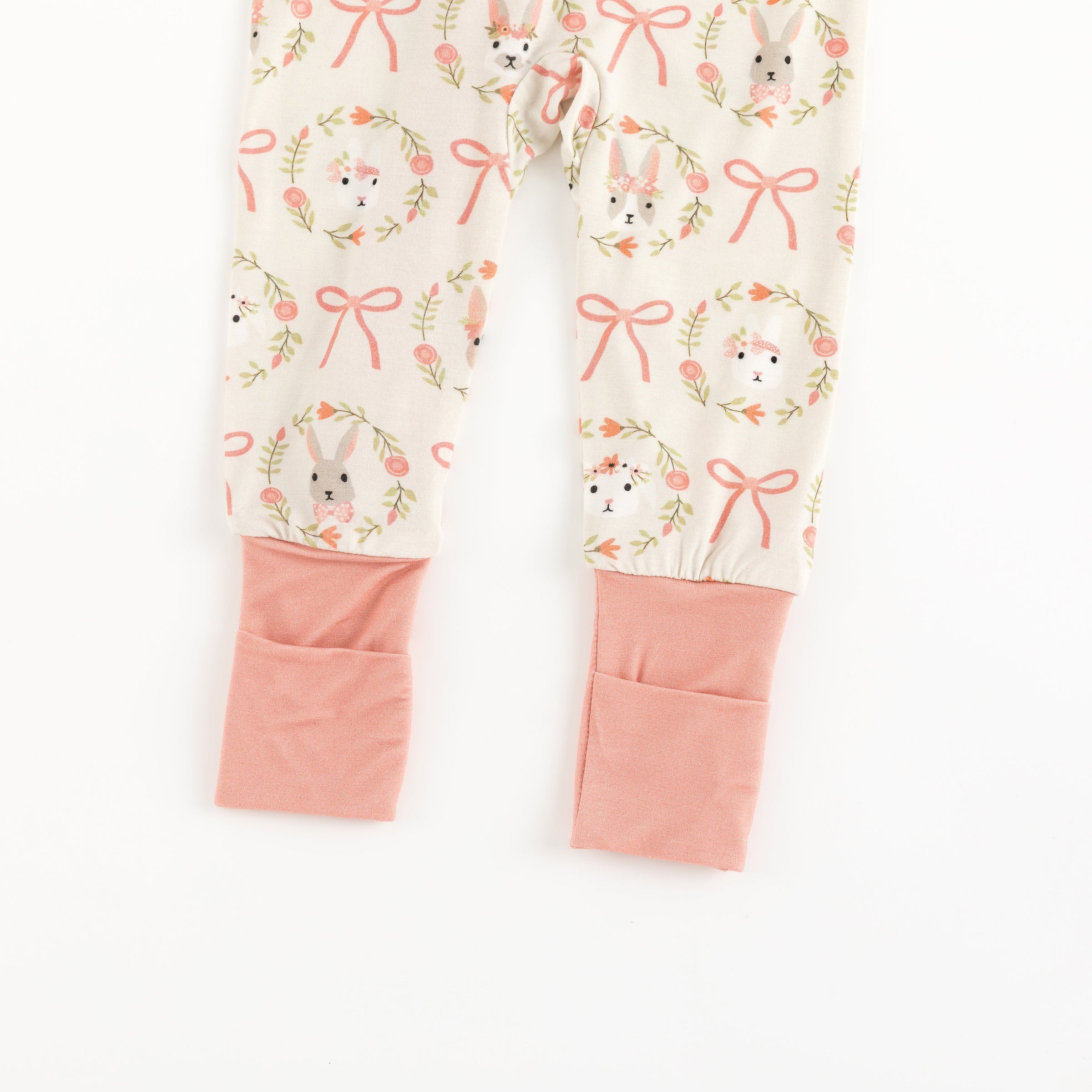 Bows & Bunnies (Convertible Zip Footies) - BIG FRENCHIES