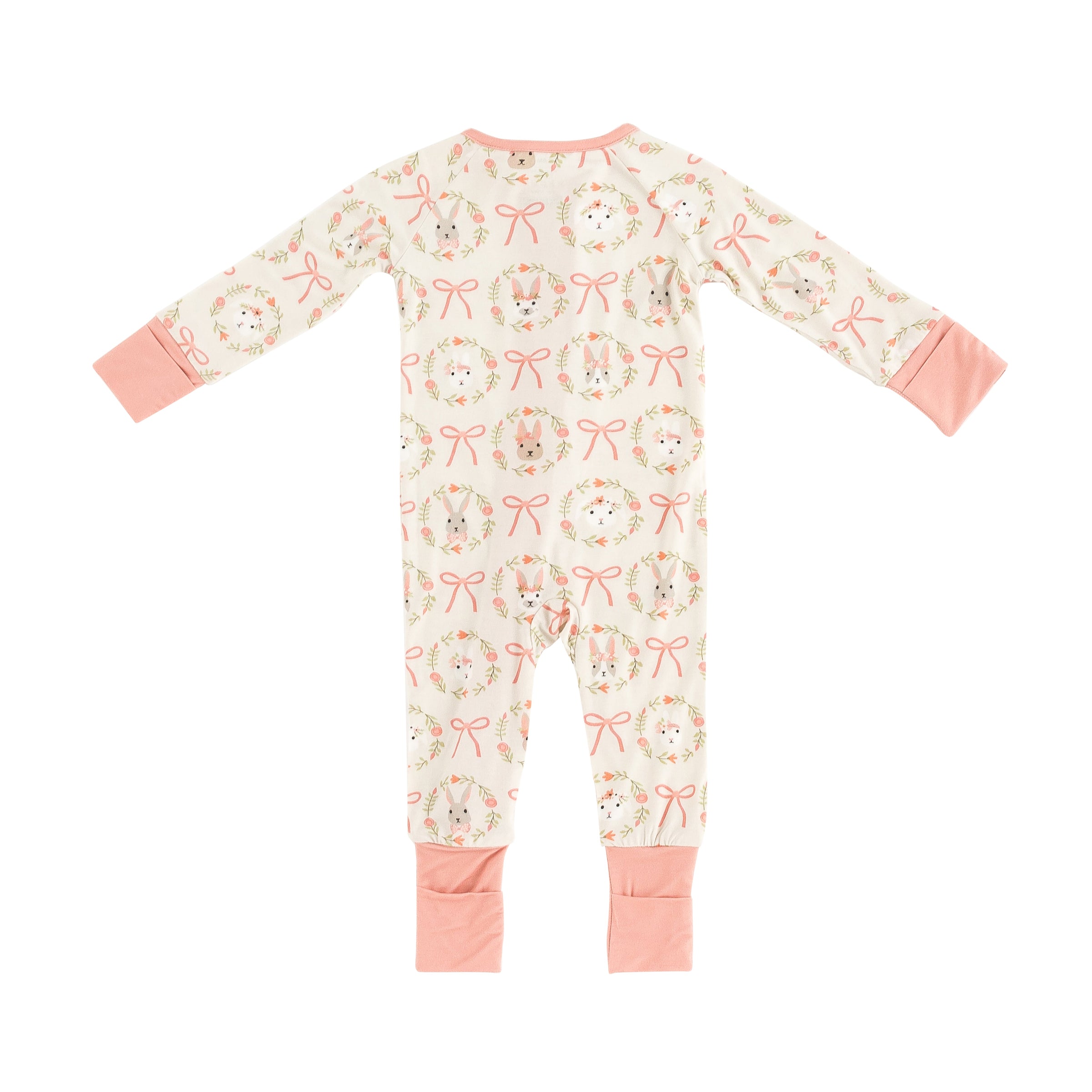 Bows & Bunnies (Convertible Zip Footies) - BIG FRENCHIES