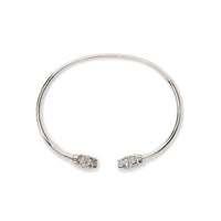 .925 Sterling Silver Diamond Accent Star Flexy Open Bangle Bracelet