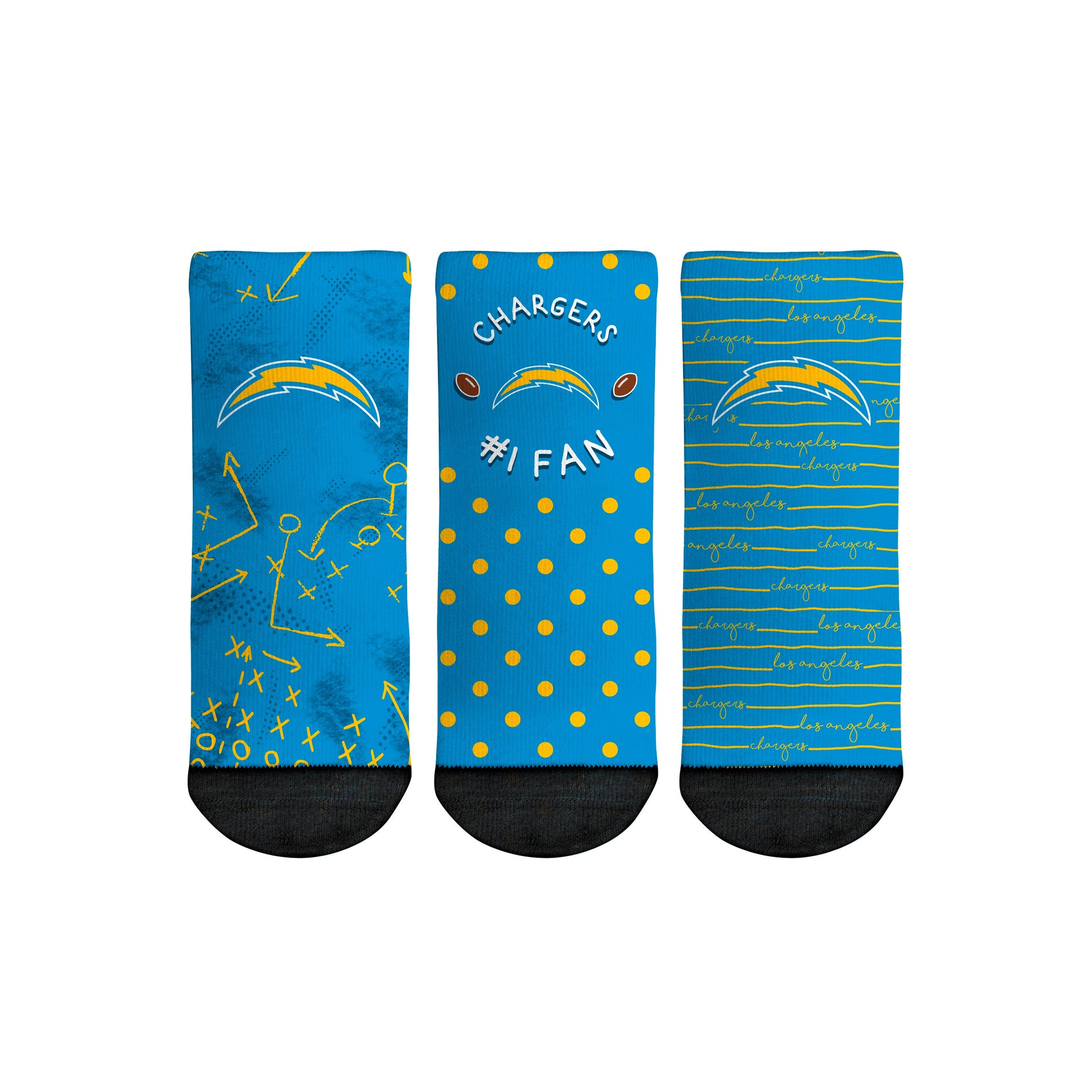 Los Angeles Chargers - Number 1 Fan 3-Pack (Toddler)