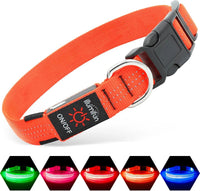 LED Dog Collar Rechargeable Light-Up Safety Collar for Night Walking (colors)