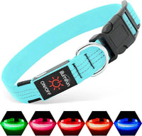 LED Dog Collar Rechargeable Light-Up Safety Collar for Night Walking (colors)
