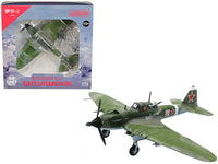 Ilyushin IL-2M3 Sturmovik Aircraft #100 Green Camouflage "Piloted by Vasily Emelyanenko" Soviet Air Force 1/72 Diecast Model Airplane by Legion