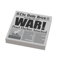 Pearl Harbor Attack WW2 Newspaper (2x2 Tile) made using LEGO part