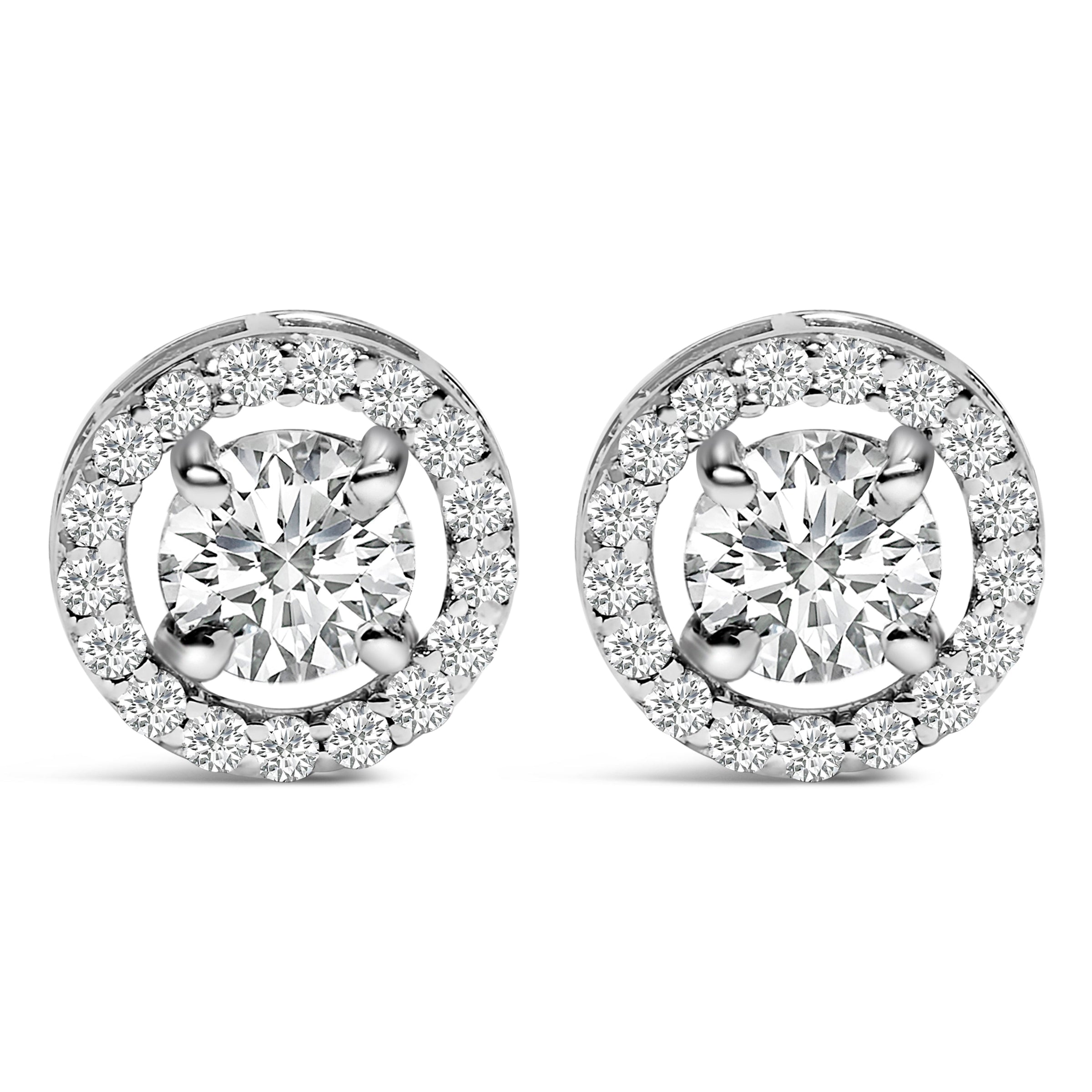 Men's 14K White Gold 1 3/4 Cttw Lab Grown Diamond Halo Cufflink