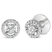 Men's 14K White Gold 1 3/4 Cttw Lab Grown Diamond Halo Cufflink