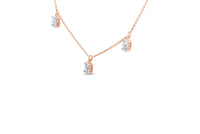 14K Rose Gold 1 3/8 Cttw Oval Lab Grown Diamond Dangle Station Necklace - 17" Inches