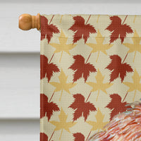 Petit Basset Griffon Vendeen Fall Leaves Portrait House Flag 28x40 Porch Sleeve Pole Decorative Outside Yard Banner Artwork Wall Hanging, Polyester