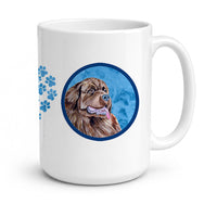 Blue Newfoundland Ceramic Coffee Mug 15 oz Decorative Large C Handle Mug Cup for Tea, Cocoa Hot Chocolate
