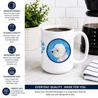Blue Westie Ceramic Coffee Mug 15 oz Decorative Large C Handle Mug Cup for Tea, Cocoa Hot Chocolate