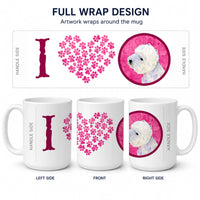 Pink Westie Ceramic Coffee Mug 15 oz Decorative Large C Handle Mug Cup for Tea, Cocoa Hot Chocolate