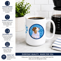 Blue Australian Shepherd Ceramic Coffee Mug 15 oz Decorative Large C Handle Mug Cup for Tea, Cocoa Hot Chocolate