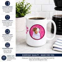 Pink Australian Shepherd Ceramic Coffee Mug 15 oz Decorative Large C Handle Mug Cup for Tea, Cocoa Hot Chocolate