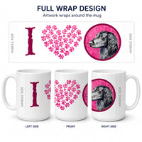 Pink Flat Coated Retriever Ceramic Coffee Mug 15 oz Decorative Large C Handle Mug Cup for Tea, Cocoa Hot Chocolate