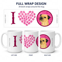Pink Border Terrier Ceramic Coffee Mug 15 oz Decorative Large C Handle Mug Cup for Tea, Cocoa Hot Chocolate