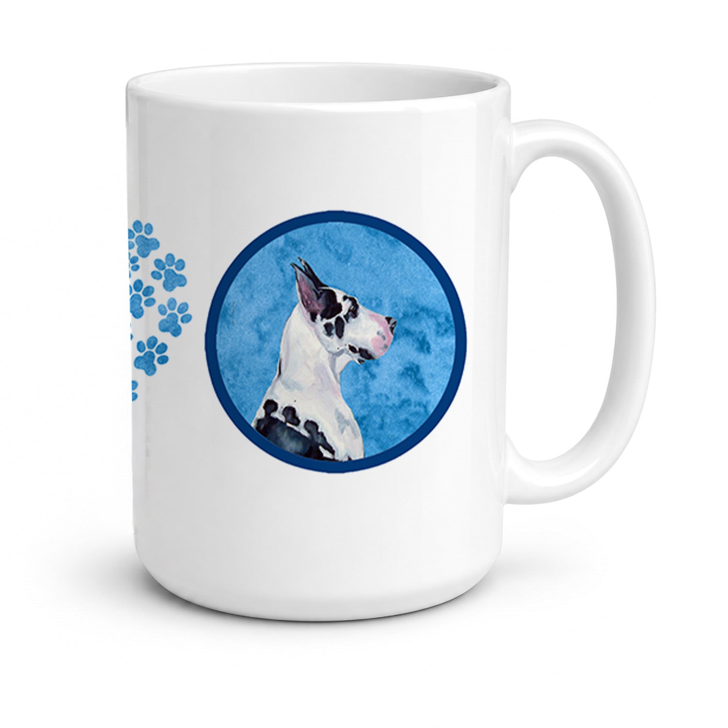 Blue Great Dane Ceramic Coffee Mug 15 oz Decorative Large C Handle Mug Cup for Tea, Cocoa Hot Chocolate