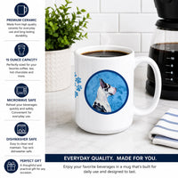 Blue Great Dane Ceramic Coffee Mug 15 oz Decorative Large C Handle Mug Cup for Tea, Cocoa Hot Chocolate