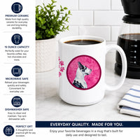 Pink Great Dane Ceramic Coffee Mug 15 oz Decorative Large C Handle Mug Cup for Tea, Cocoa Hot Chocolate