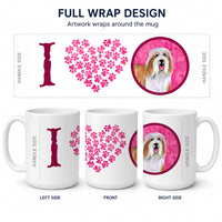 Pink Bearded Collie Ceramic Coffee Mug 15 oz Decorative Large C Handle Mug Cup for Tea, Cocoa Hot Chocolate
