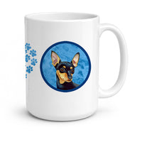 Blue Min Pin Ceramic Coffee Mug 15 oz Decorative Large C Handle Mug Cup for Tea, Cocoa Hot Chocolate