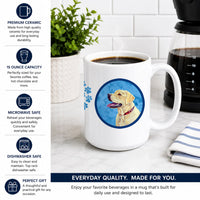 Blue Labrador Ceramic Coffee Mug 15 oz Decorative Large C Handle Mug Cup for Tea, Cocoa Hot Chocolate