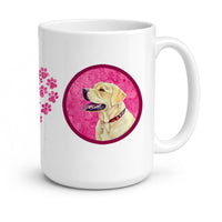 Pink Labrador Ceramic Coffee Mug 15 oz Decorative Large C Handle Mug Cup for Tea, Cocoa Hot Chocolate