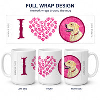 Pink Labrador Ceramic Coffee Mug 15 oz Decorative Large C Handle Mug Cup for Tea, Cocoa Hot Chocolate
