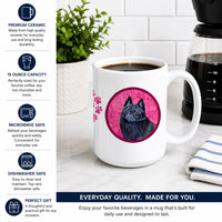 Pink Schipperke Ceramic Coffee Mug 15 oz Decorative Large C Handle Mug Cup for Tea, Cocoa Hot Chocolate