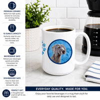 Blue Weimaraner Ceramic Coffee Mug 15 oz Decorative Large C Handle Mug Cup for Tea, Cocoa Hot Chocolate