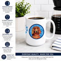 Blue Irish Setter Ceramic Coffee Mug 15 oz Decorative Large C Handle Mug Cup for Tea, Cocoa Hot Chocolate
