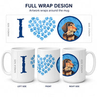 Blue Dachshund Ceramic Coffee Mug 15 oz Decorative Large C Handle Mug Cup for Tea, Cocoa Hot Chocolate