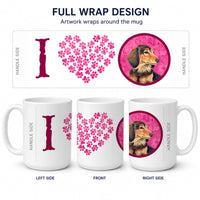 Pink Dachshund Ceramic Coffee Mug 15 oz Decorative Large C Handle Mug Cup for Tea, Cocoa Hot Chocolate