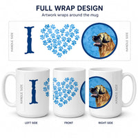 Blue Leonberger Ceramic Coffee Mug 15 oz Decorative Large C Handle Mug Cup for Tea, Cocoa Hot Chocolate