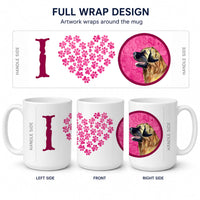 Pink Leonberger Ceramic Coffee Mug 15 oz Decorative Large C Handle Mug Cup for Tea, Cocoa Hot Chocolate