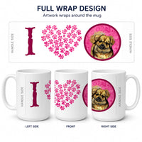 Pink Tibetan Spaniel Ceramic Coffee Mug 15 oz Decorative Large C Handle Mug Cup for Tea, Cocoa Hot Chocolate