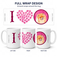 Pink Pomeranian Ceramic Coffee Mug 15 oz Decorative Large C Handle Mug Cup for Tea, Cocoa Hot Chocolate
