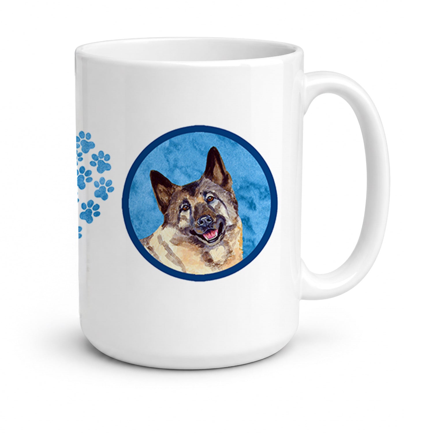 Blue Norwegian Elkhound Ceramic Coffee Mug 15 oz Decorative Large C Handle Mug Cup for Tea, Cocoa Hot Chocolate