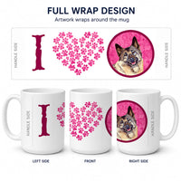 Pink Norwegian Elkhound Ceramic Coffee Mug 15 oz Decorative Large C Handle Mug Cup for Tea, Cocoa Hot Chocolate