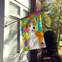 Whippet Easter Eggtravaganza House Flag 28x40 Porch Sleeve Pole Decorative Outside Yard Banner Artwork Wall Hanging, Polyester