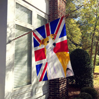 Whippet with English Union Jack British Flag House Flag 28x40 Porch Sleeve Pole Decorative Outside Yard Banner Artwork Wall Hanging, Polyester