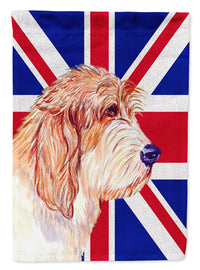 Petit Basset Griffon Vendeen PBGV with English Union Jack British Flag House Flag 28x40 Porch Sleeve Pole Decorative Outside Yard Banner Artwork Wall Hanging, Polyester