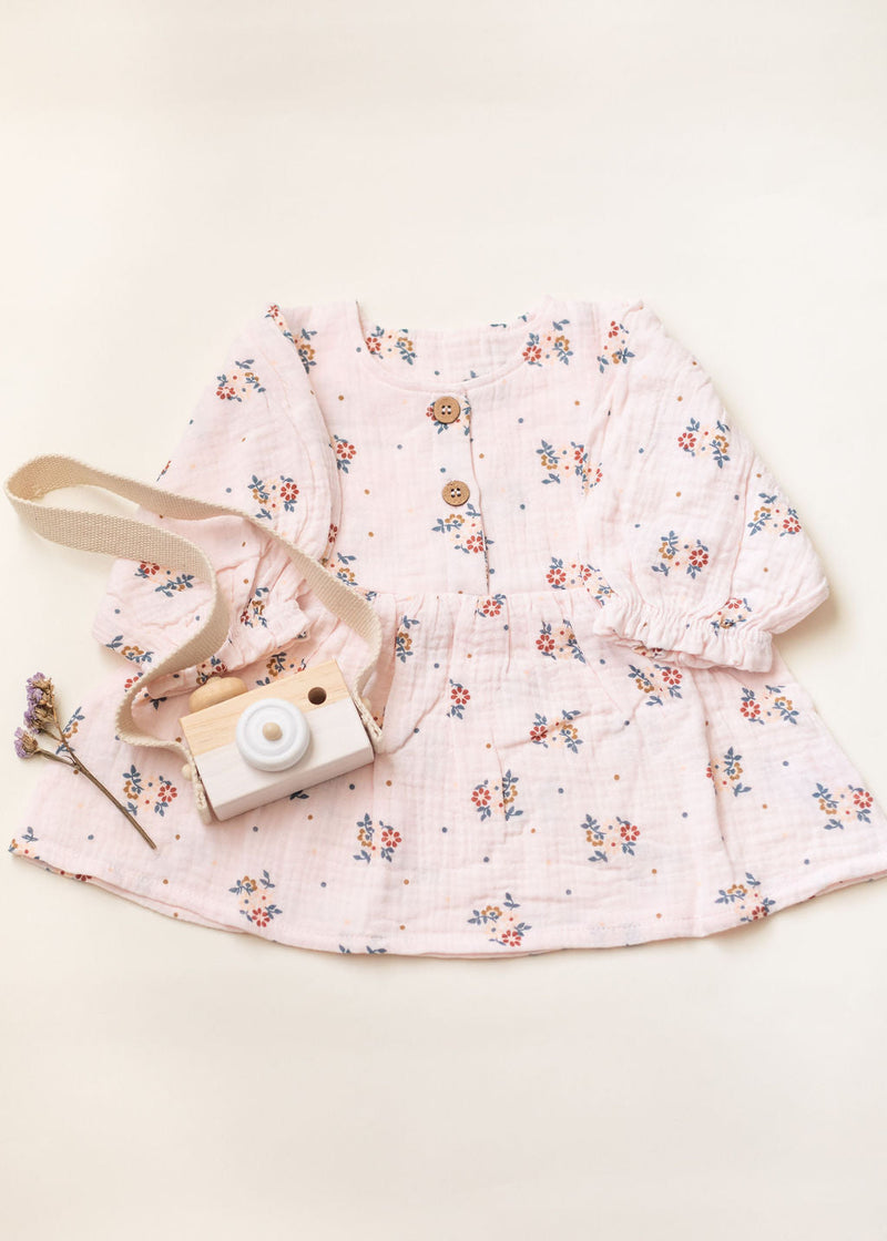Organic Cotton Baby Girl Floral Dress with Bloomers