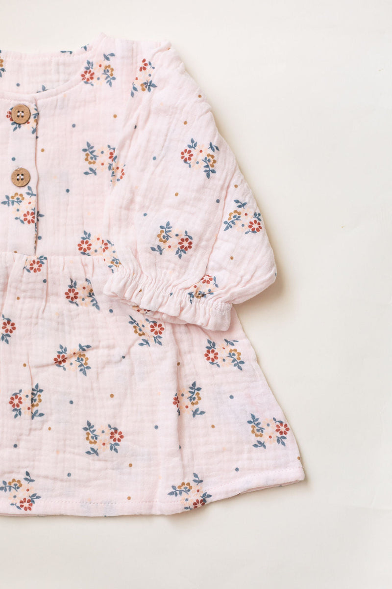 Organic Cotton Baby Girl Floral Dress with Bloomers