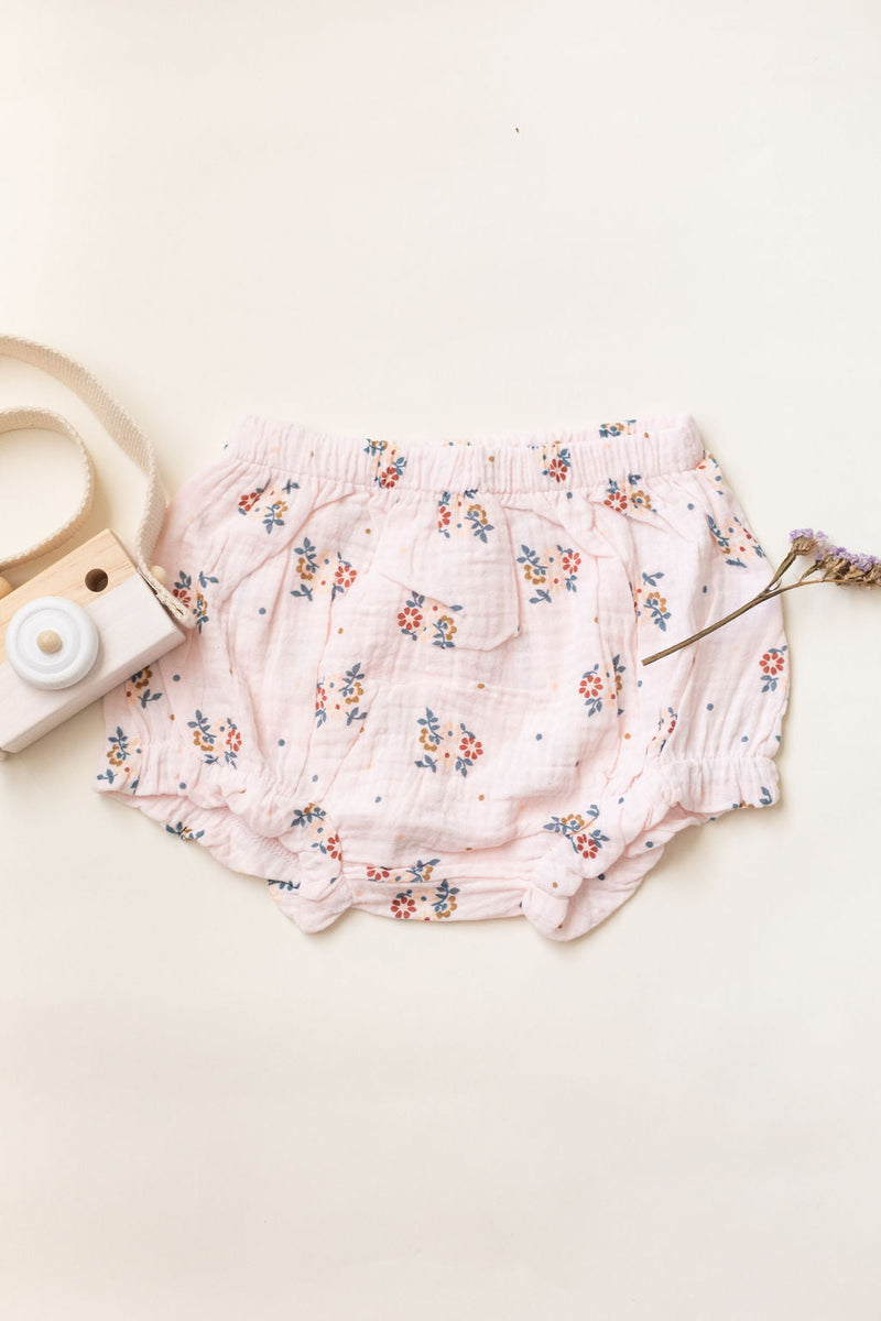 Organic Cotton Baby Girl Floral Dress with Bloomers