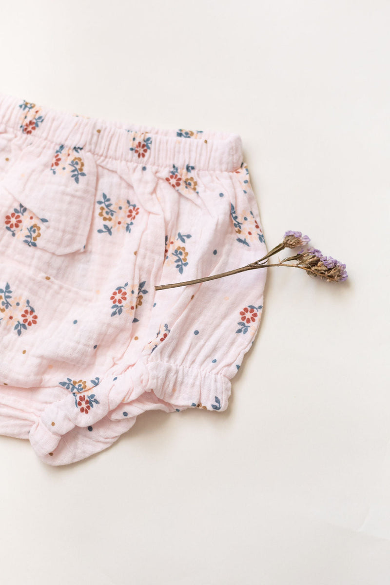 Organic Cotton Baby Girl Floral Dress with Bloomers