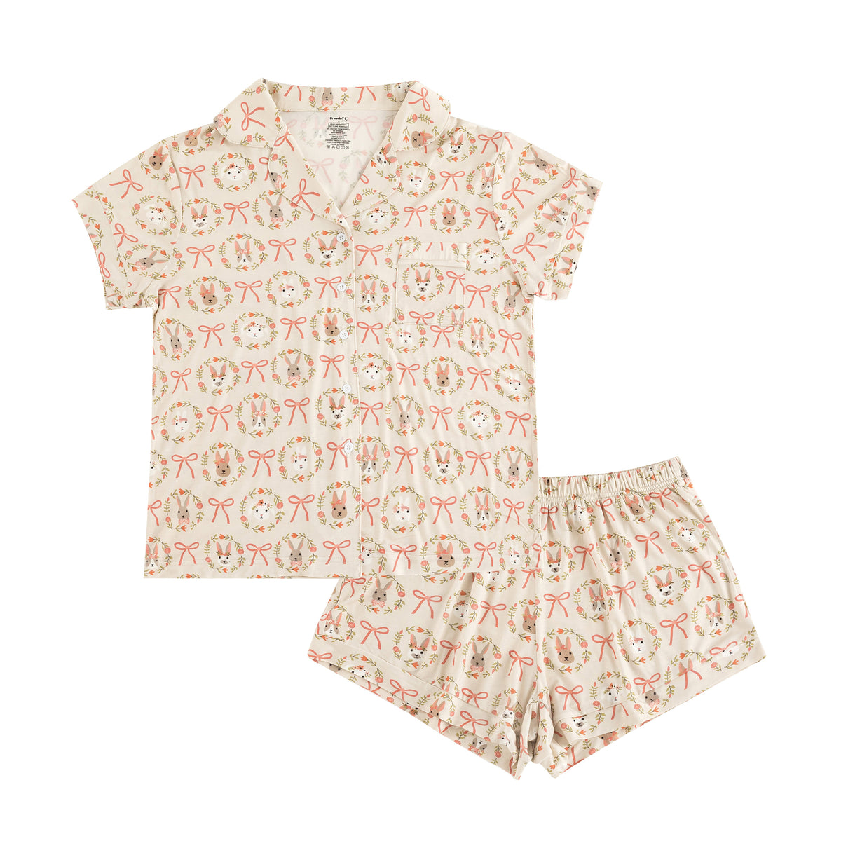Bows & Bunnies (Women's Short Sleeve PJ) - BIG FRENCHIES