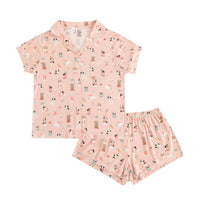 Puppy Egg Hunt (Women's Short Sleeve PJ) - Pink