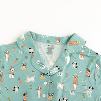 Puppy Egg Hunt (Women's Short Sleeve PJ) - Aquamarine - BIG FRENCHIES